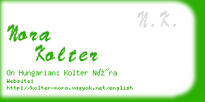 nora kolter business card